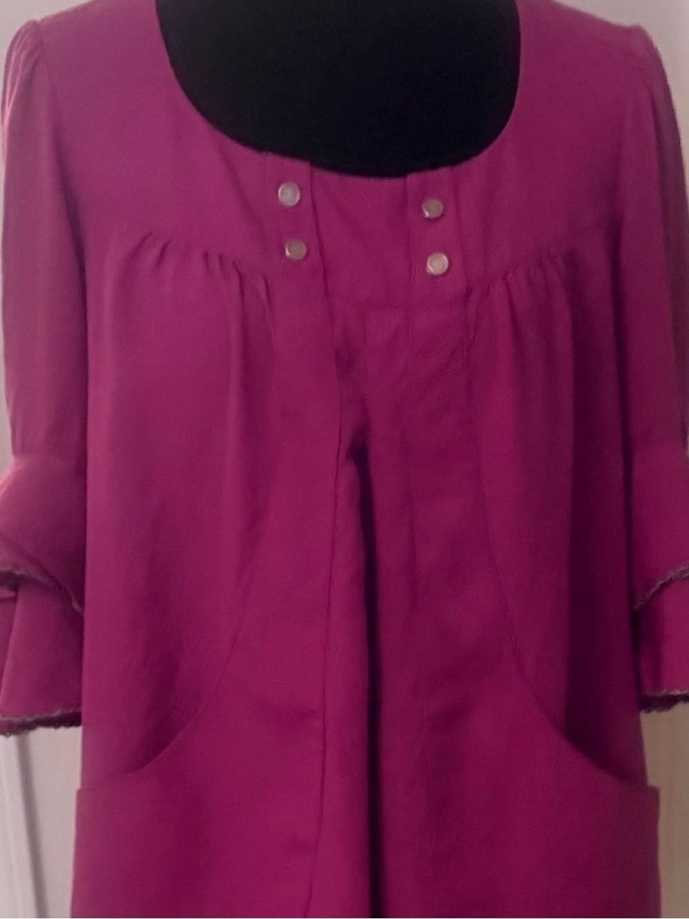Mayle Magenta Ruffled Sleeve Tunic Top - Picture 7 of 7